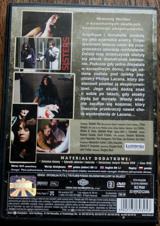 film Sisters - thriller dvd - raz używane