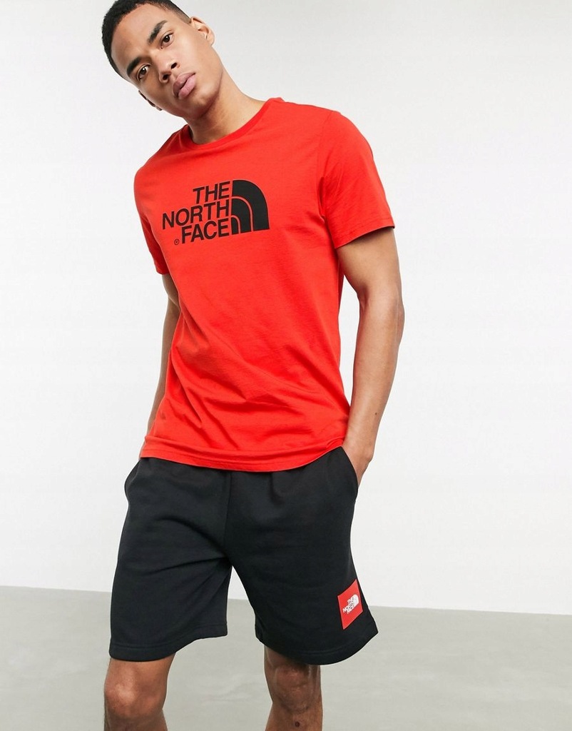 THE NORTH FACE T-SHIRT MĘSKI CZERWONY Z LOGO L ASA