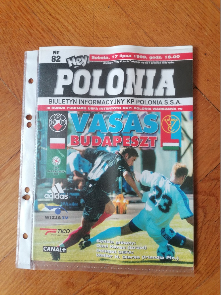 PROGRAM POLONIA WARSZAWA-VASAS BUDAPESZT 1999 R