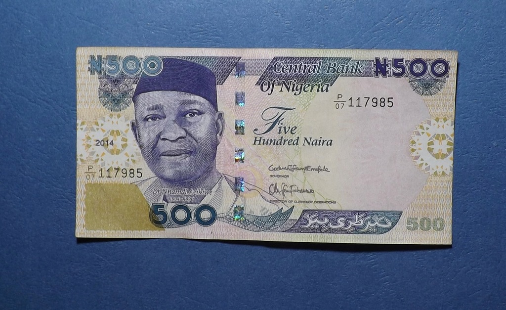 500 NAIRA 2014 NIGERIA podpisy 2