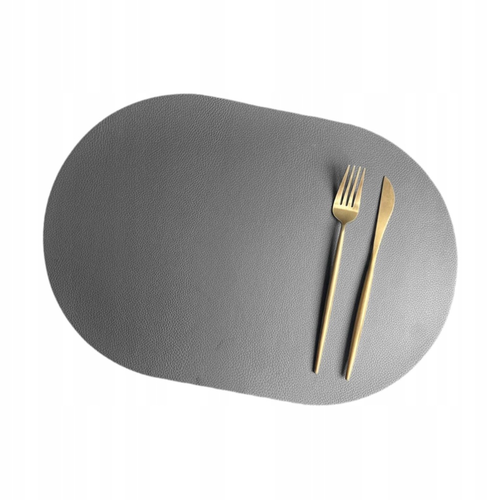 Table Placemat Tableware Coffee Tea Mat Ornament Decor Oval Place Mat Grey