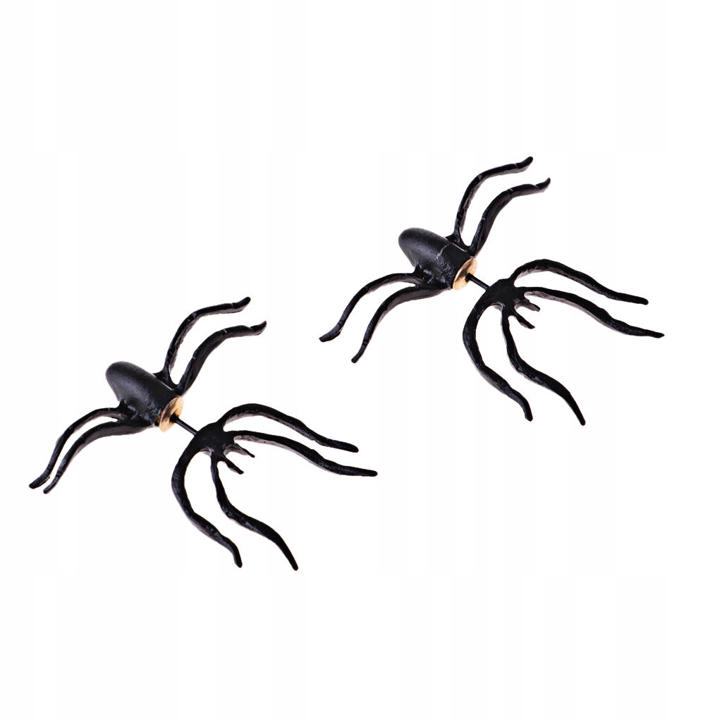 Czarne kolczyki pająka Czarny