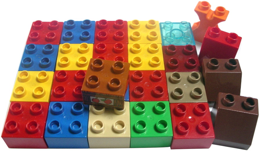 LEGO DUPLO klocek 2x2 1x2 skos 1x2- 25 szt