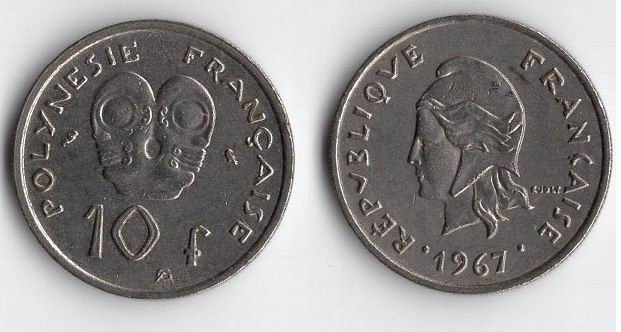 POLINEZJA FRANCUSKA 1967 10 FRANCS