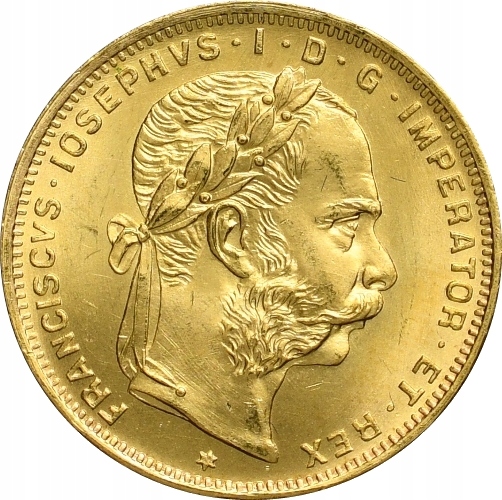 21. Austria, 8 florenów/20 franków 1892, Franz Josef