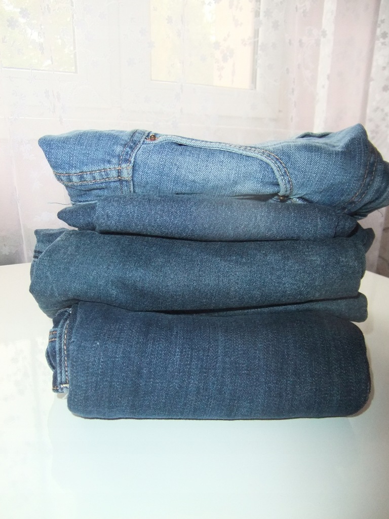 4 pary jeansy, dżinsy,rybaczki, krótkie , rurki 38