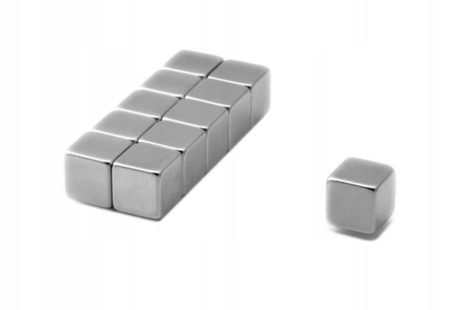 MAGNES NEODYMOWY SILNY 10x10x10 MM N48 10 SZTUK