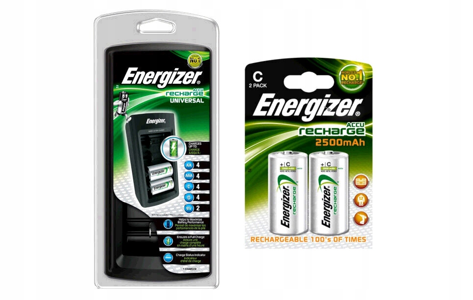 Ładowarka Energizer +2 akumulatory R14 C 2500mAh