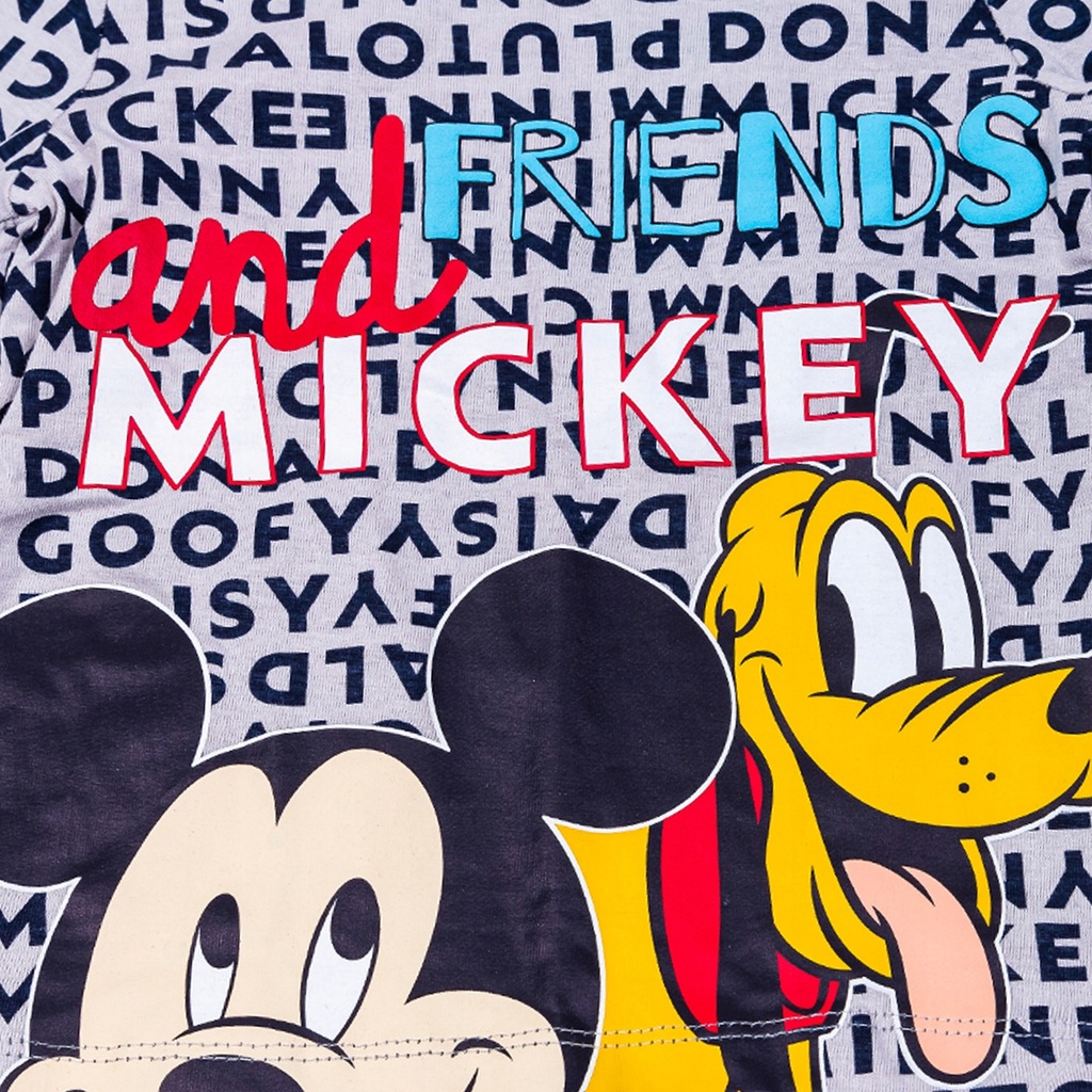 PEPCO T-shirt chłopięcy Miki Donald Pluto 98 szary
