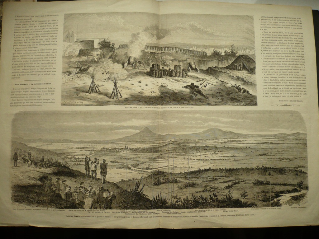 wojna w Meksyku Równina Puebla, oryg. przed 1863