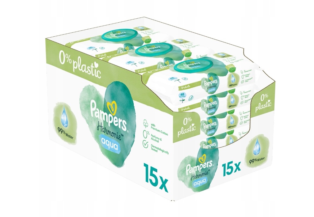 PAMPERS HARMONIE CHUSTECZKI NAWILŻANE DLA DZIECI 15 x 48 szt