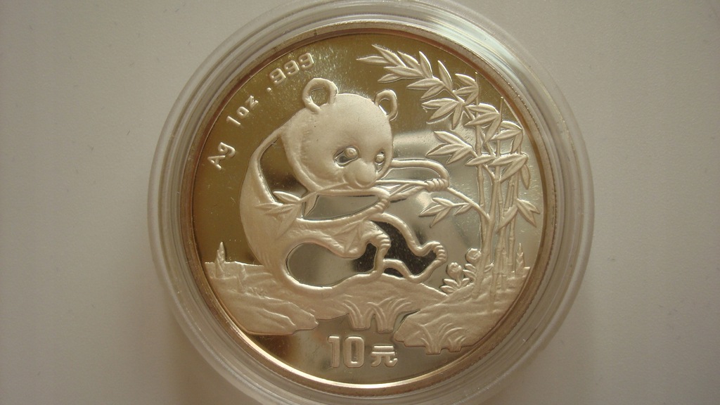 Moneta 10 yuan Chiny 1994 Panda srebro 1 oz