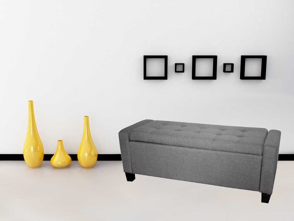 PIKOWANA JASNO-SZARA SOFA NA NÓŻKACH ZE SCHOWKIEM - 8846062349