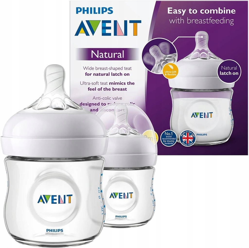 PHILIPS Avent BUTELKI DLA NIEMOWLĄT NATURAL 2X125 ml 0+