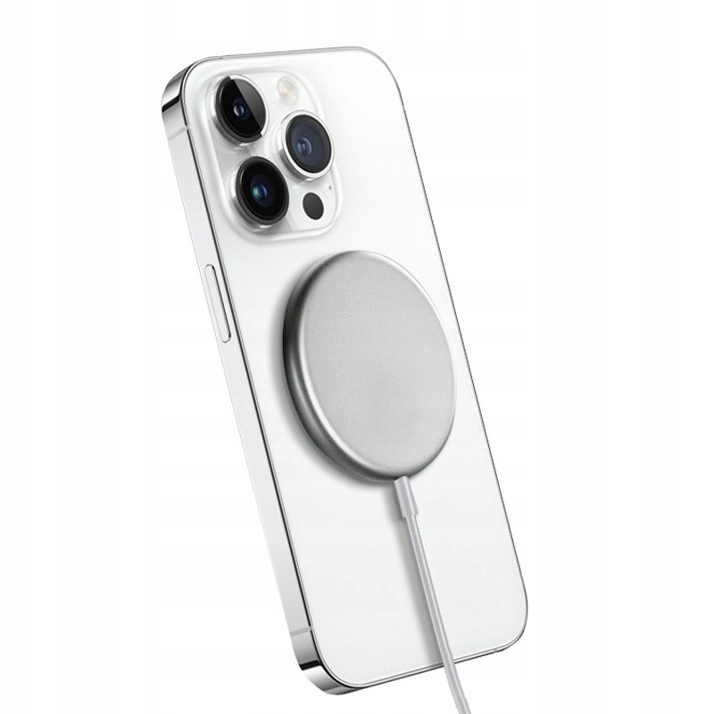 Crong MagSpot Wireless Charger - Aluminiowa ładowarka indukcyjna MagSafe 15