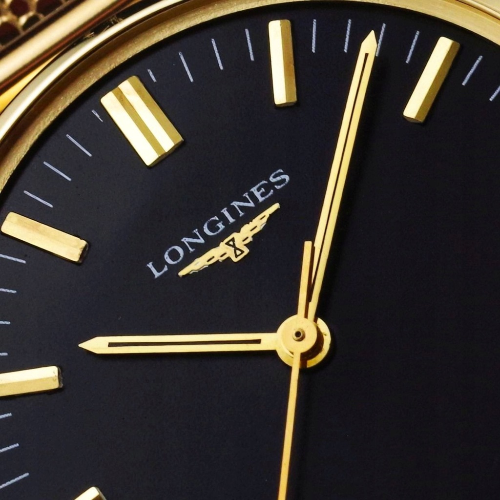 LONGINES zegarek męski vintage ZŁOTY 18K BLACK