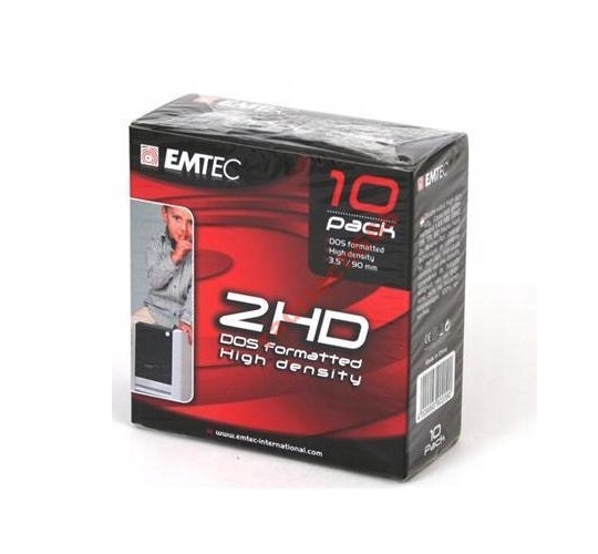 Dyskietki EMTEC 3,5'' 2HD Extra DOS 1,44MB 10szt czarne