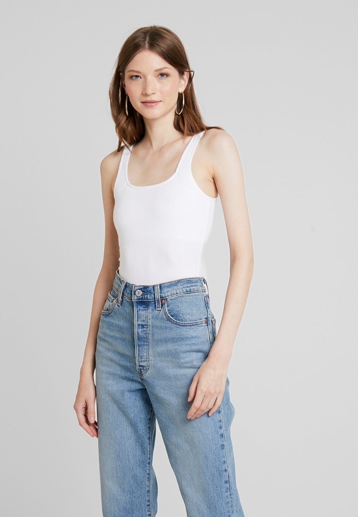 HOLLISTER DAMSKIE BIAŁE BODY PRĄŻKOWANE XS BPD