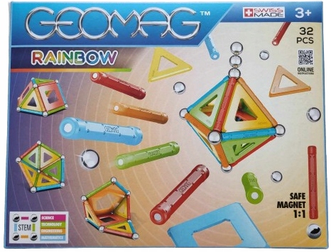 KLOCKI MAGNETYCZNE GEOMAG RAINBOW 32 ELEMENTY