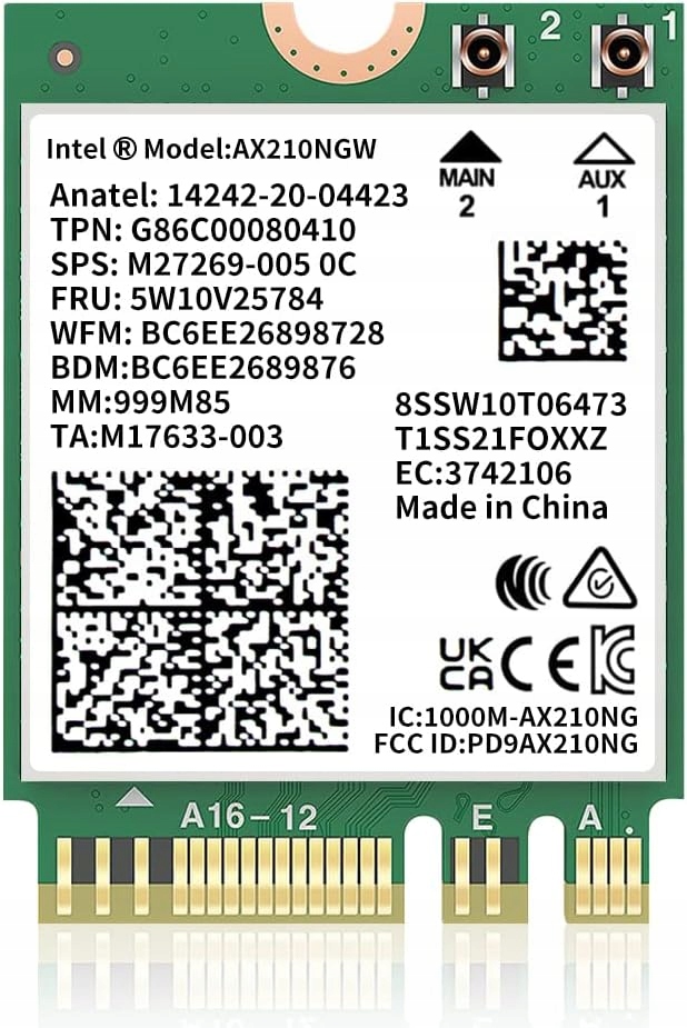 KARTA WIFI 6E LENOVO INTEL AX210NGW BT M.2 NGFF