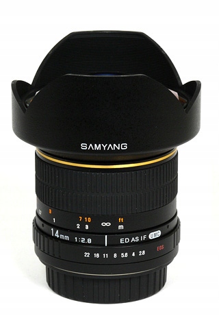 Samyang 14mm F2.8 ED AS IF UMC Canon EF Dekielki