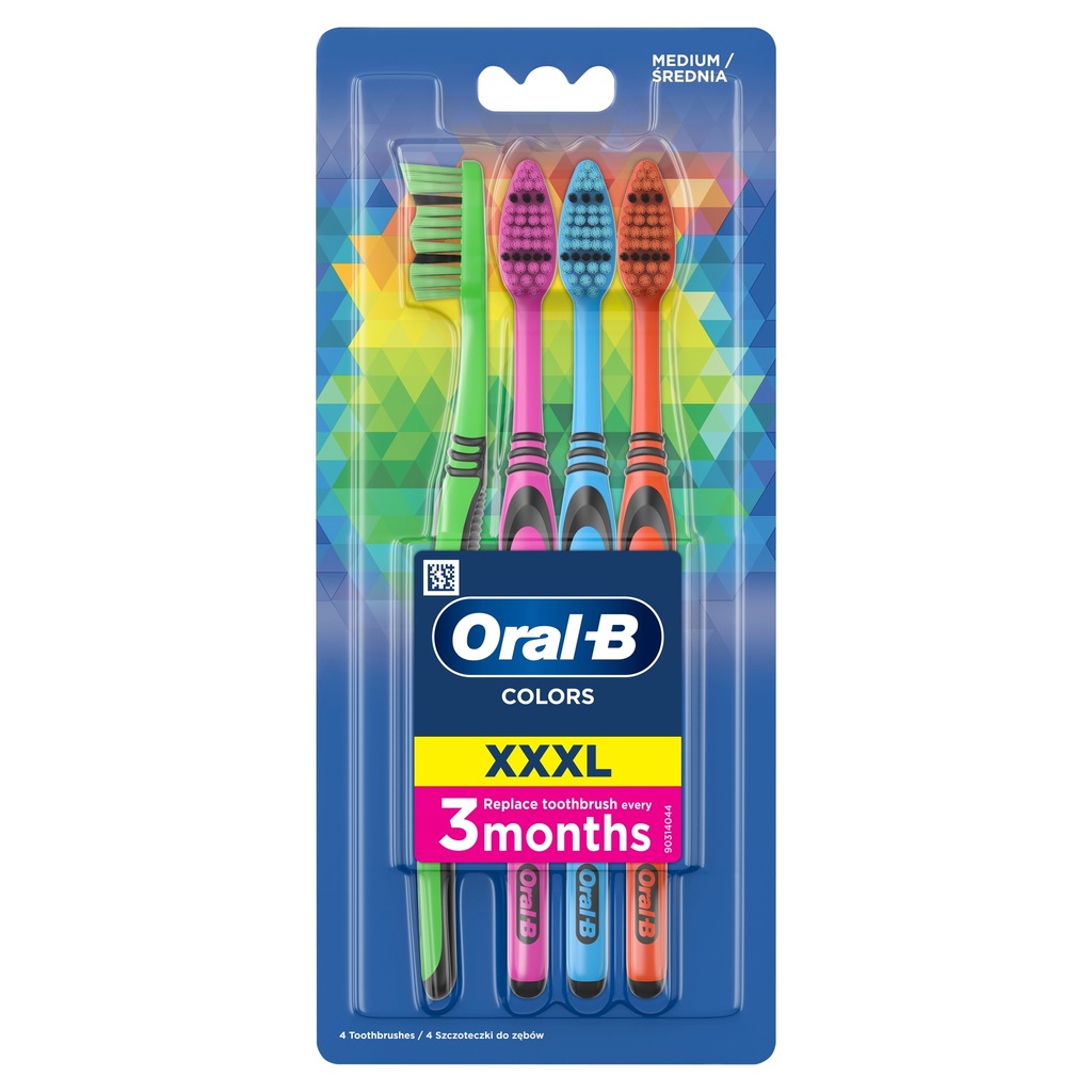 Oral-B Color Collection Manualna szczoteczka do zębów, 4 sztuki