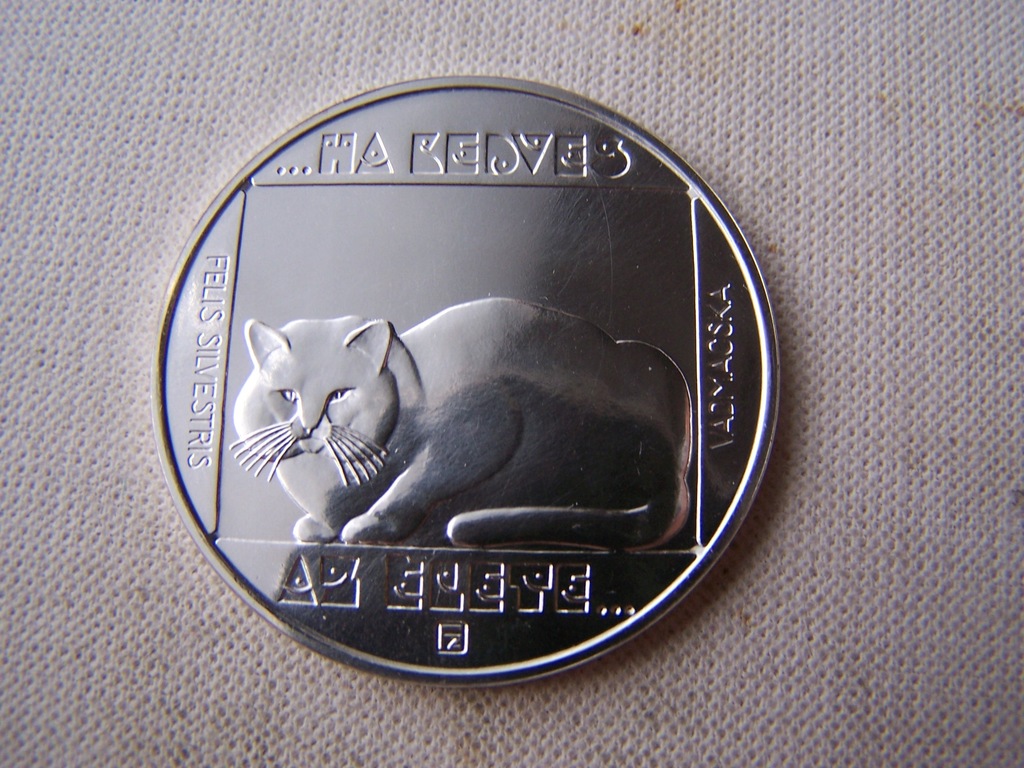 - WĘGRY -- 1985 -- 200 Forint -- Kot -- SREBRO