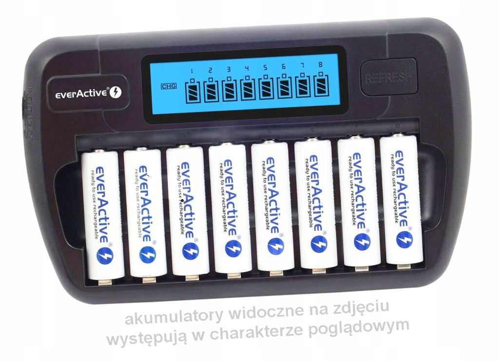 Ładowarka profesjonalna everActive NC-800 8 ogniw