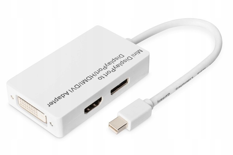 Kabel adapter Displayport 1080p 60Hz FHD Typ miniDP/DP+HDMI+DVI-D M/Ż 0,15m