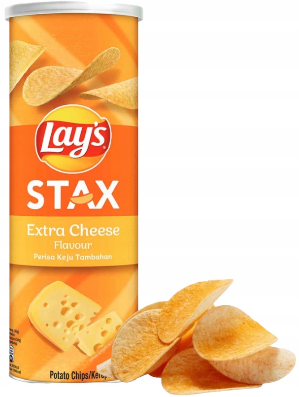 Lays Stax Chipsy o smaku serowym Serowe Chrupki Ser Przekąska W Tubie 135g