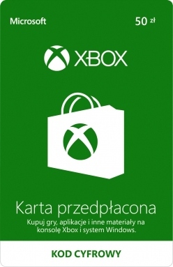 KARTA PRZEDPŁACONA XBOX ONE LIVE 50ZŁ PREPAID KOD