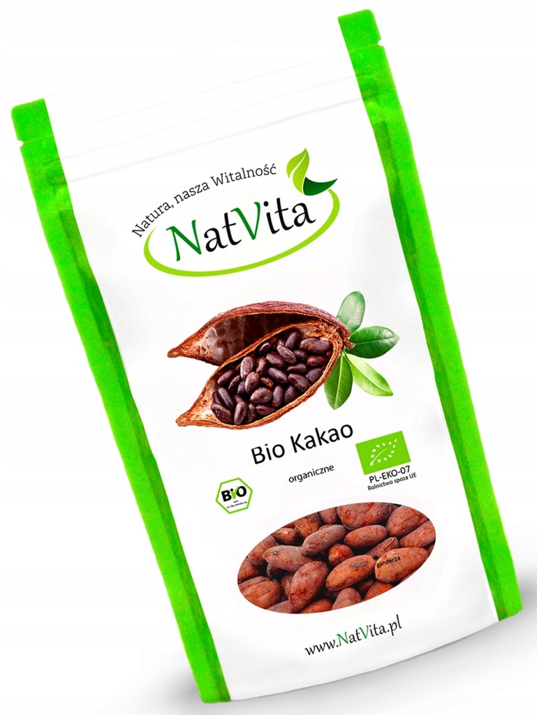 NatVita Kakao BIO Criollo ziarno 500g