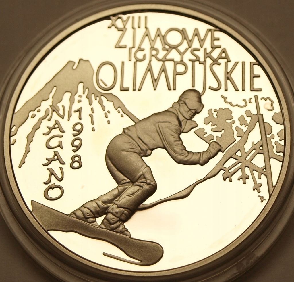 10 zł złotych 1998. Srebro lustrzanka. Igrzyska Olimpijskie.