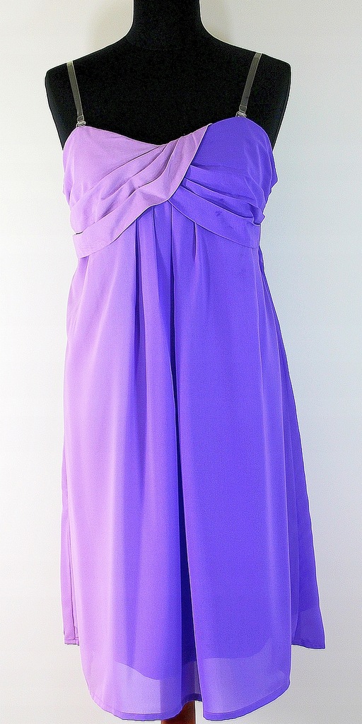 Sukienka lila na podszewce plecy gumka R 36
