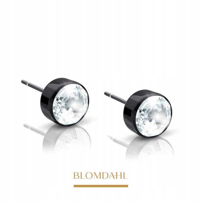 BLOMDAHL KOLCZYKI HIPOALERGICZNE BEZEL CRYSTAL 4 mm