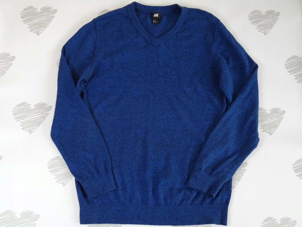 H&M sweter morski melanż 40/42 L unisex