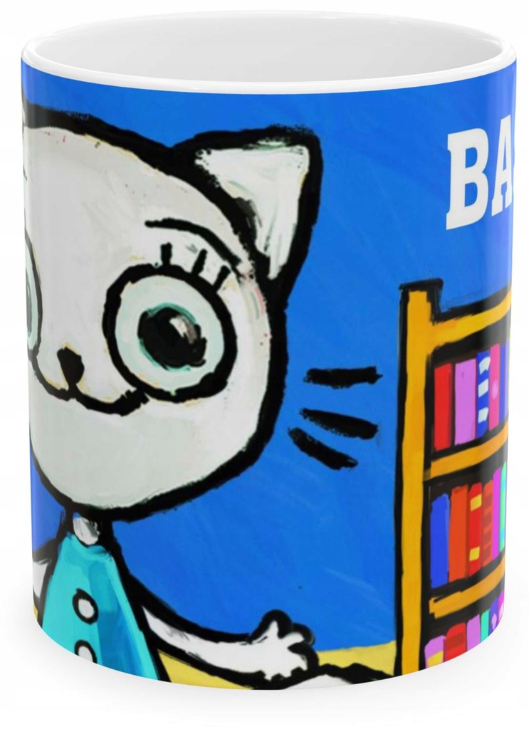 Kubek WZORY Dowolny Napis imię KICIA KOCIA bajka