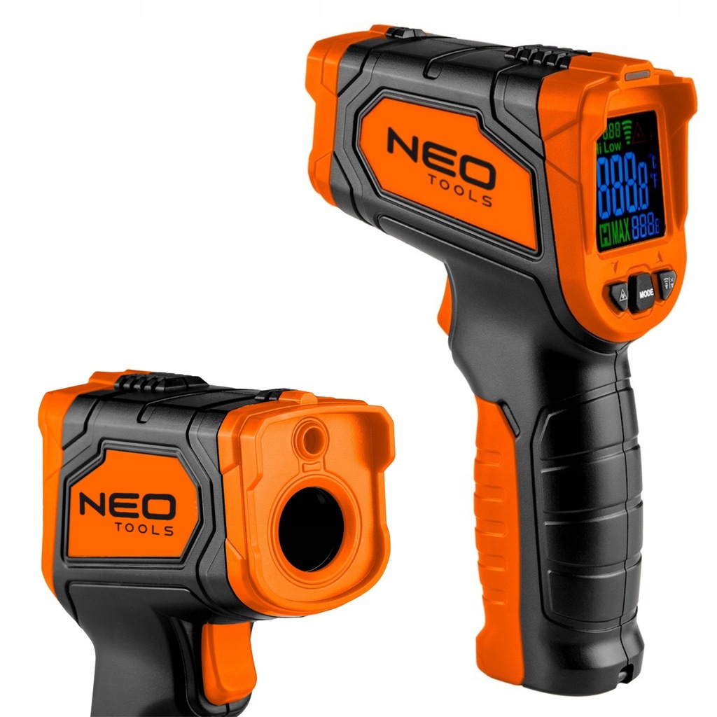 NEO PIROMETR MIERNIK TEMPERATUR BEZDOTYKOWY zakres -50 do +880st 2X1,5 AAA
