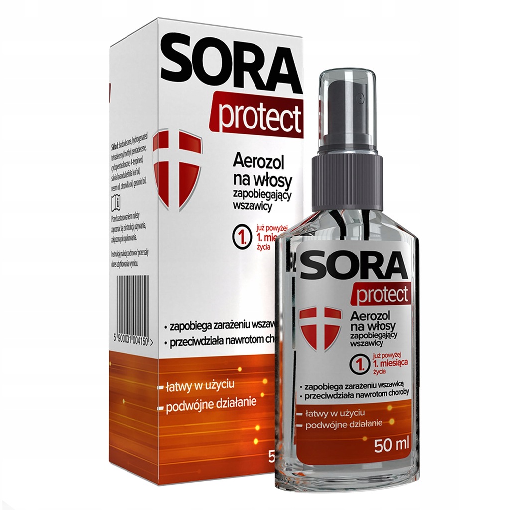 SORA PROTECT Aerozol na włosy zapobiegający wszawi
