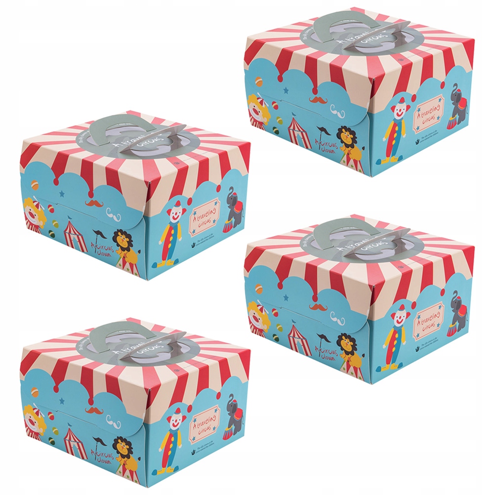 Empty Favor Boxes Cake Container Packing 4 Pcs