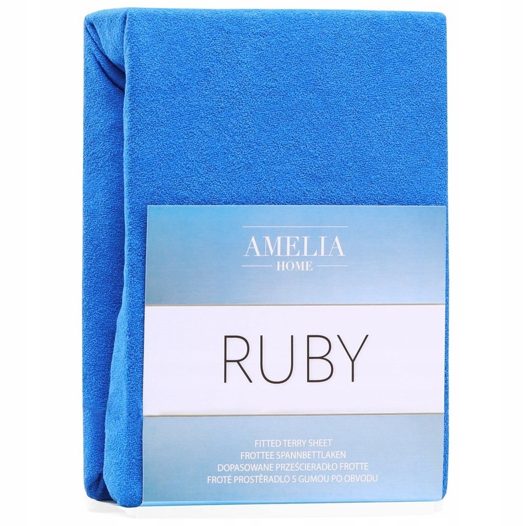 Prześcieradło RUBY frotte 160-180x200 ameliahome - FITTEDFRO AH RUBY BLUE32