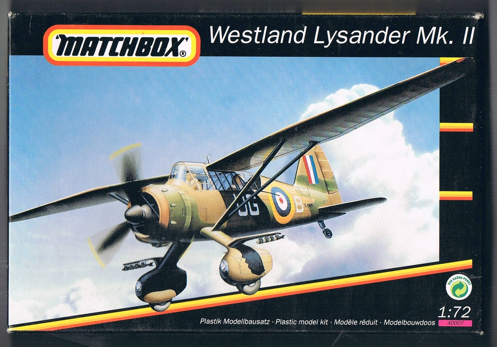 WESTLAND LYSANDER &HENSCHEL Hs 126 MATCHBOX