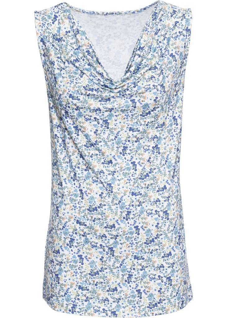 Z3827 TOP BIAŁY W KWIATOWY DESEŃ R.36/38