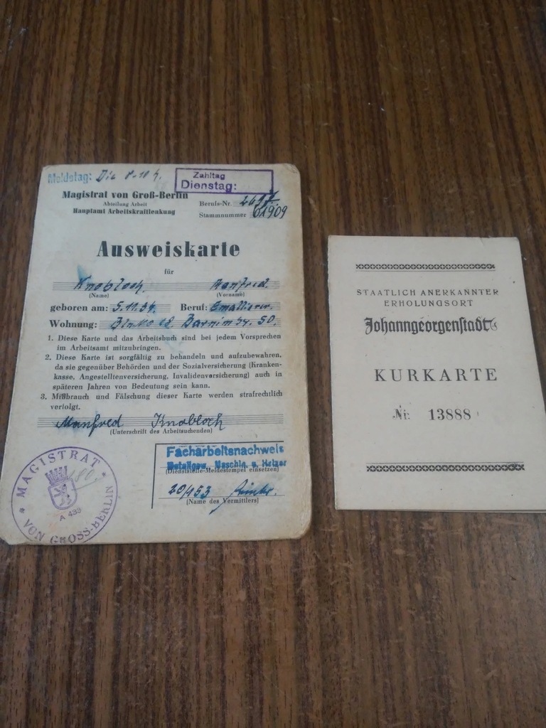 AUSWEISKARTE KURKARTE 9952098449 oficjalne archiwum Allegro