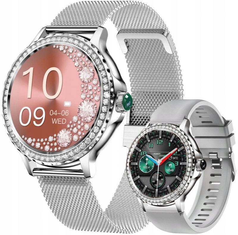 Smartwatch Damski Rubicon RNCF19-1 Silver Bransoleta + Pasek