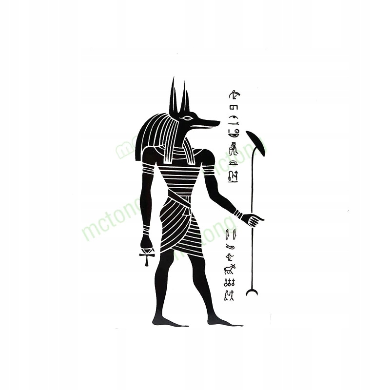 TATUAŻ EGIPT ANUBIS BÓG ŚMIERCI FARAON 10x6cm