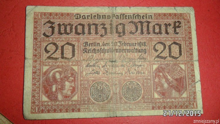 Niemcy - 20 marek z 1918 roku dla WOŚP