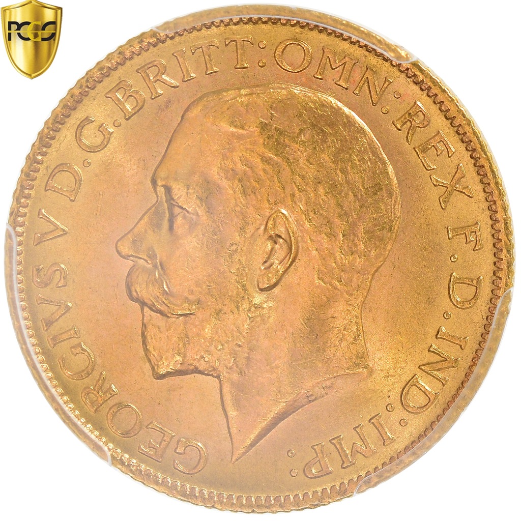 Moneta, Australia, George V, Sovereign, 1915, Sydn
