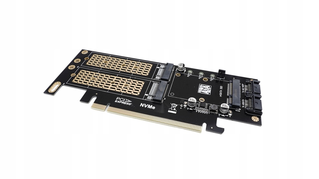 Купить Адаптер PCIe x16 для дисков M.2 (NVME+SATA) и mSATA: отзывы, фото, характеристики в интерне-магазине Aredi.ru