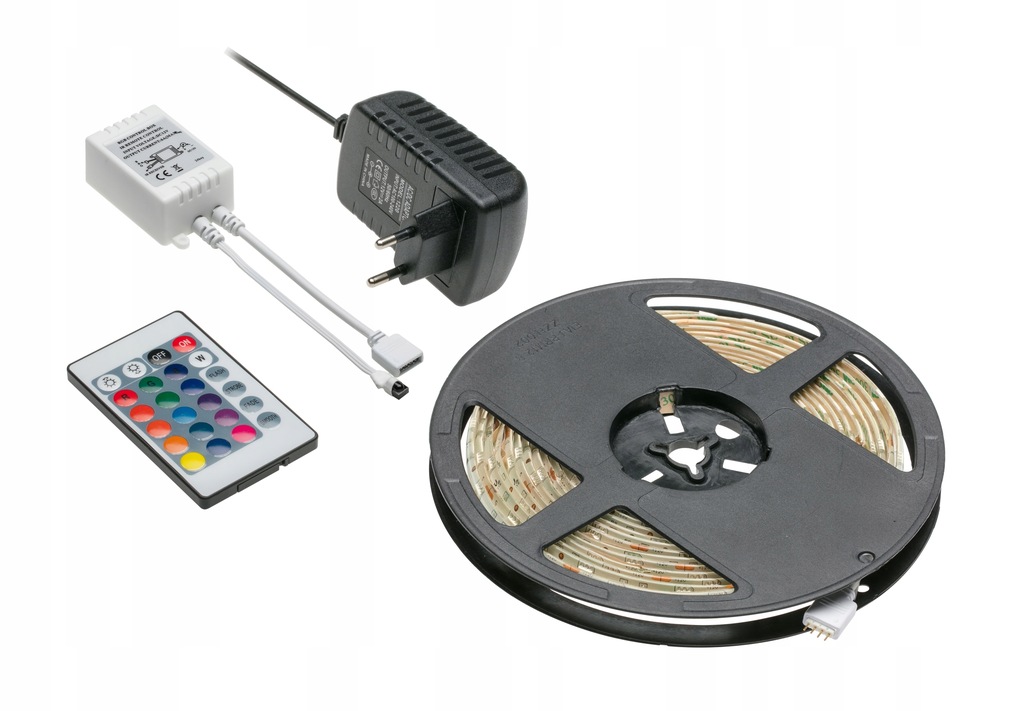 EL GTV ZESTAW LED RGB 5M 150 LED 25W, KONTROLER IR 24 KEYS, ZASILACZ 12V,25